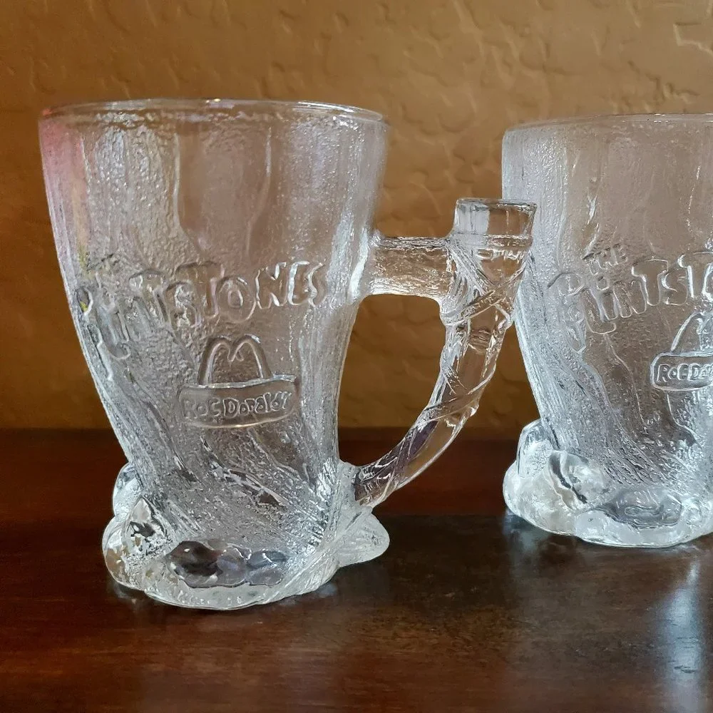 The Flintstones 1993 Collectible McDonald's, Mammoth RocDonald's Mug x 2